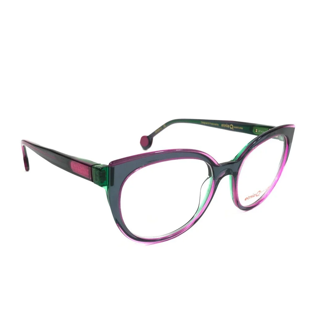 Etnia Barcelona Eyeglasses Frames TAT PKGR Pink Blue Green Cat Eye 51-17-140